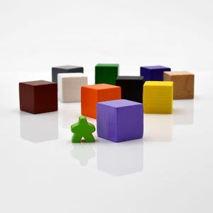 CUBO da 25 mm [17 colori] Gettoni in legno per giochi da tavolo