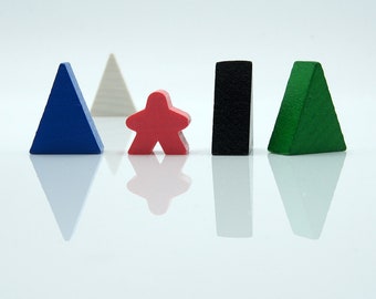 Großes Dreieck 20x25mm [4 Farben] Holzspielstein für Brettspiele/PnP
