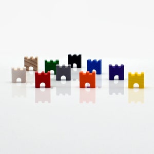 Tower Castle Turret Rook 16x16x10mm [18 Colors] Wooden Token to Board ...