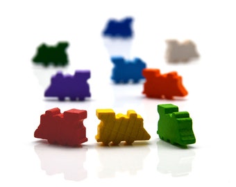Small/Mini Train 11x18mm [14 colors] Wooden Token to Board Games