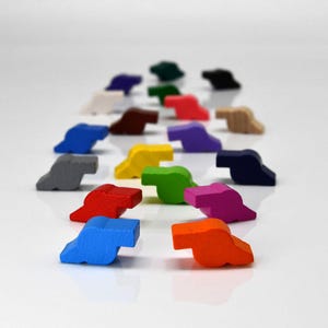 Pedina in legno a forma di cannone da 19 x 10 mm [18 colori] per giochi da tavolo.