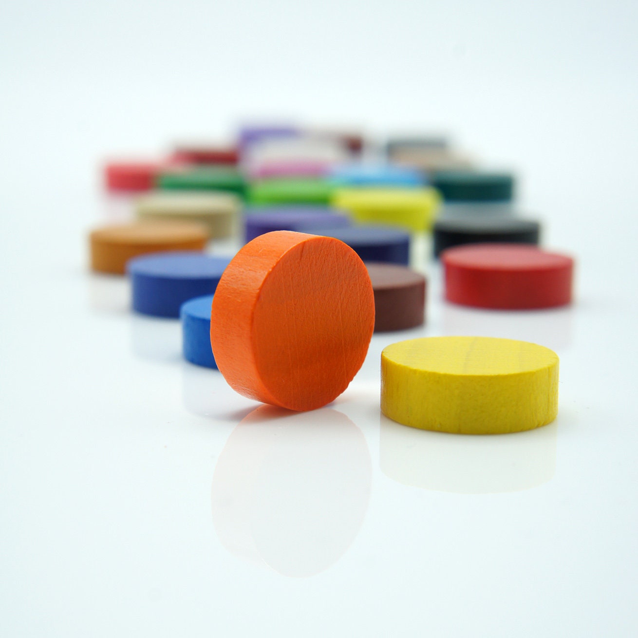 15mm Medium DISC [29 colors] Wooden Token to Board Games