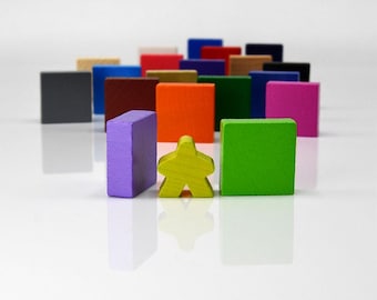 22x22x8mm Medium+ [20 colors] Wooden Blocks to Wargames