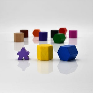 Großes HEXAGON 20 x 20 mm [16 Farben] Holz Token für Brettspiele