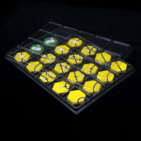 20 compartments, 8mm depth, Standard Low Game Tray | Boardgame insert tray storage solution