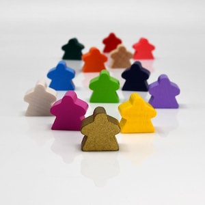Meeple-Women Standard 16x16x10mm [20 colors] Wooden Token to Board Games