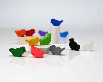 Bird 25x14mm [17 colors] Wooden Token to Board Games