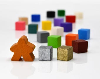 9mm CUBE [24 colors] Wooden Token to Board Games
