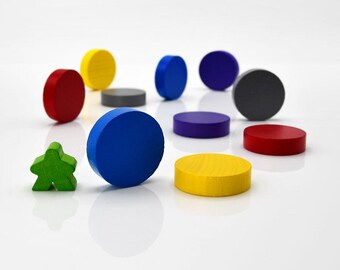 30x8mm DISC [3 colors] Wooden Token to Board Games