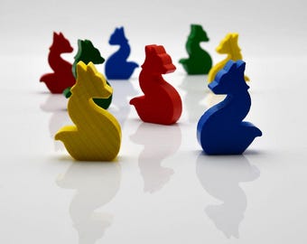 Dragon / Wyrm / Serpent / Beast 41x27,5mm [17 colors] Wooden Token to Board Games