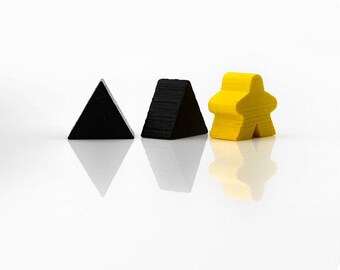 Black Triangle 18x18mm Wooden Token to Board Games