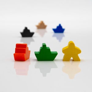 Modern Ship 21x14xmm [19 colors] Wooden Token to Board Games
