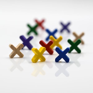 15 x 15 mm Cruz/ x / Plus / Raio X [17 cores] Ficha de madeira para jogos de tabuleiro