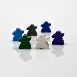 Meeple-Dancing 14x14mm [6 colors] Wooden Token to Board Games