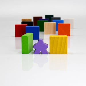 Blocos de madeira quadrados médios de 21x21x8mm [19 cores] para jogos de guerra