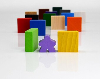 21x21x8mm MediumSQUARE [15 colors] Wooden Blocks to Wargames
