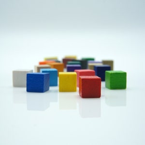 10mm CUBE [29 colors] 25/64 inch Wooden Token to Board Games