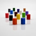Big CYLINDER 15x20mm [18 colors] Wooden Token to Board Games