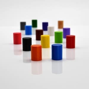 Big CYLINDER 15x20mm [18 colors] Wooden Token to Board Games