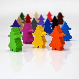 Dwarf / Elf / Gnome 18x30mm [17 colors] Wooden Token to Board Games