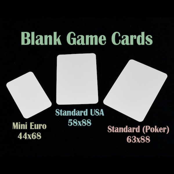 Blank Game Cards