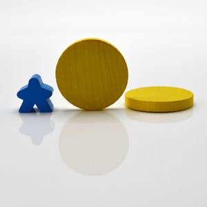 35x5mm Disc [Yellow] Wooden Token to Board Games