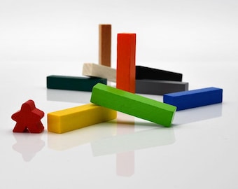 50x10x10mm Big STICK [18 colors] Wooden Token to Board Games