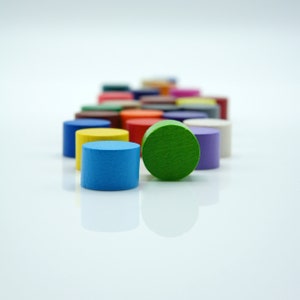 Medium CYLINDER 15x10mm [29 colors] Wooden token to board games