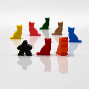 Little Sitting Cat 20x16mm [21 Colors] Wooden Token to Board Games - Etsy