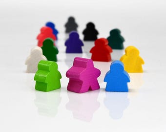 Settler Meeple Small 14x15mm [18 colors] Wooden Token to Board Games