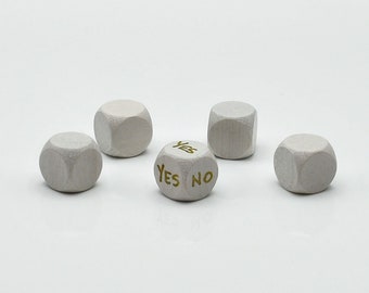Dados de madera blancos sin imprimir, tamaño 16 mm