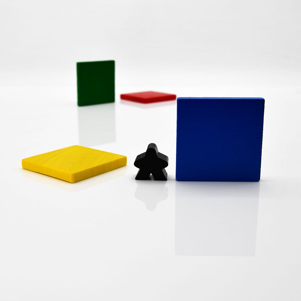 40x40x5mm Large Flat SQUARE [3 colors] Wooden Blocks to Wargames