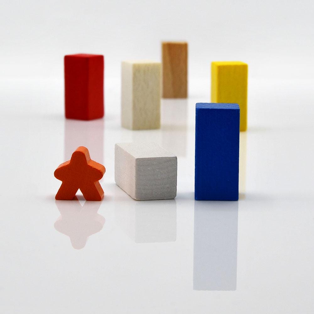 15x15x32mm Rectangle Blocks [19 Colors] Wooden Token to Board Games ...