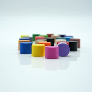 12x10mm Small CYLINDER [27 colors ] Wooden Token to Board Games