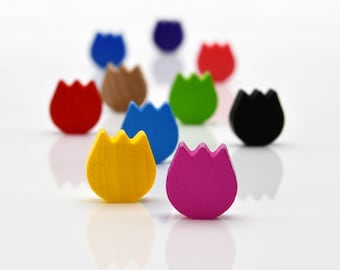 Tulip 15x15mm [18 colors] Wooden Token to Board Games