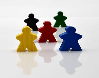 Meeple-medium 22 x 25 x 10 mm [2 kleuren] houten penning voor bordspellen