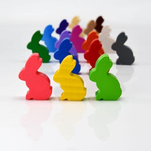 RABBIT 17x29mm [17 colors] Wooden Token to Board Games