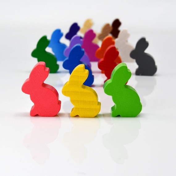 RABBIT 17x29mm [16 colors] Wooden Token to Board Games