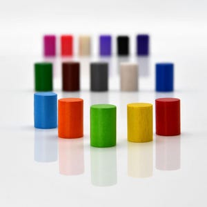 10×15 mm Mini+ Cylinder [17 colors] Wooden Token to Board Games