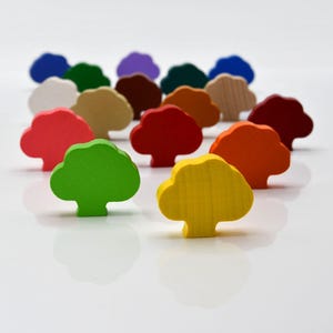 Big Tree / Bush / Forest 28x34x8mm [20 colors] Wooden Token to Board Games