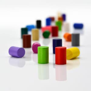 8x12mm MINI CYLINDER [25 colors] Wooden Token to Board Games