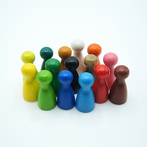 Standard PAWN/HALMA 25mm 63/64 inch [27 colors] Wooden Token to Board Games