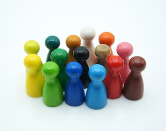 PAWN/HALMA standard 25 mm 63/64 pouces [28 couleurs au choix] Jeton en bois pour jeux de société/PnP