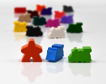 Small/Mini Train 18x11mm [18 colors] Wooden Token to Board Games