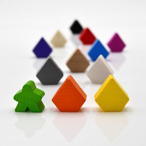 Small Prism / Diamond 20x20mm  [17 colors] Wooden Token to Board Games