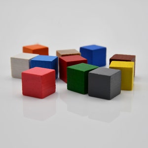 16mm BIG CUBE [28 colors] 5/8 inch Wooden Token to Board Games