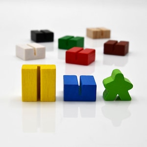 Suporte de madeira para peça de papelão 20 x 20 mm [7 cores] Suporte para jogos de tabuleiro