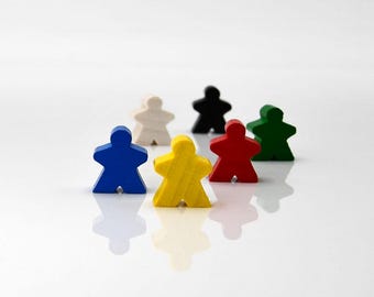 Meeple-Mini High 15x13mm [6 colors] Wooden Token to Board Games