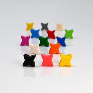 Star-Mini 10 x 10 mm [17 colori] Gettoni in legno per giochi da tavolo