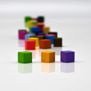 8mm CUBE [33 colors] 5/16 inch Wooden Token to Board Games